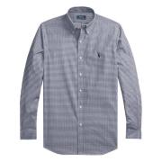 Micro-patroon poplin overhemd Ralph Lauren , Blue , Heren