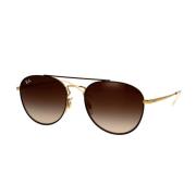 Vintage Stijl Zonnebril Zwart Goud Ray-Ban , Yellow , Unisex