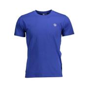 Blauw Katoen Logo Geborduurd T-shirt Sergio Tacchini , Blue , Heren