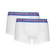 Katoenen Boxershorts Bi-Pack Logo North Sails , White , Heren