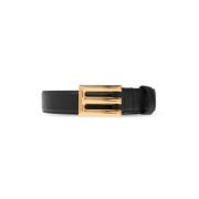 Leren riem met logo Etro , Black , Dames