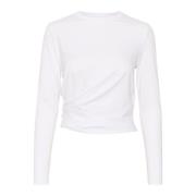 Gedrapeerd Langemouwtop Puur Wit InWear , White , Dames