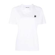 Katoen Logo Print Ronde Hals T-shirts Golden Goose , White , Dames