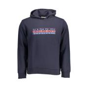 Blauw Katoenen Hoodie met Logoprint Napapijri , Blue , Heren