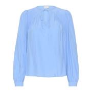 Vrouwelijke V-hals Blouse Vista Blue Kaffe , Blue , Dames