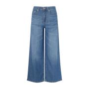 Wijde Denim Jeans in Blauw Ganni , Blue , Dames