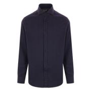 Italiaanse Katoen Lyocell Shirt Brunello Cucinelli , Blue , Heren