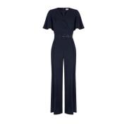 Eendelig jumpsuit met bijpassende riem en kruis halslijn Rinascimento ...