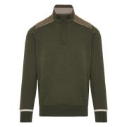 Wol Half-Zip Gebreide Paul & Shark , Green , Heren