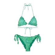 Bikini Triangolo E Slip Nodi Regolabile Frou Frou Sunrise F**k , Green...