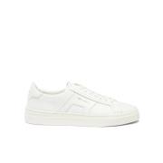 Witte Double Buckle Sneakers Santoni , White , Heren