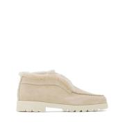 Beige Suède Loafers Laarzen Santoni , Beige , Dames