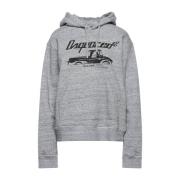 Grijze Hoodie met Truck Motief Dsquared2 , Gray , Heren