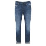 Icon Up Denim Blauw Gewassen Jeans Dondup , Blue , Heren