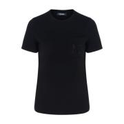 Zwart Katoenen T-shirt Max Mara , Black , Dames