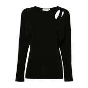 Zwarte Asymmetrische Twist Top Victoria Beckham , Black , Dames