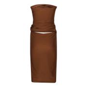 Bruine Kant Jurk Aw24 Max Mara , Brown , Dames