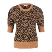 Dierenprint Korte Mouw Trui Riani , Brown , Dames