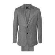 Grijze Textuur Wollen Blazer en Broek Ermenegildo Zegna , Gray , Heren