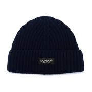 Blauwe Geribbelde Wollen Beanie Muts Dondup , Blue , Heren