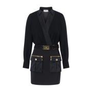 Zwarte Jurk EF Model Elisabetta Franchi , Black , Dames