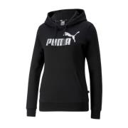 Dameshoodie, Ess+ 2 Col Big Logo Puma , Black , Dames