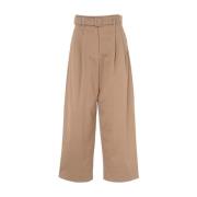 Bruine Katoenen Broek Max Mara , Brown , Dames