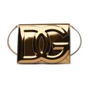 Gouden Kalfsleren Tas met Gewatteerd 'Dg' Logo Dolce & Gabbana , Yello...