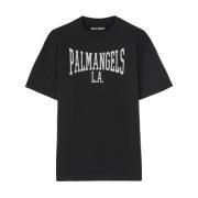 Zwarte T-shirts Polos voor mannen Palm Angels , Black , Heren