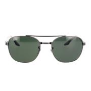 Vintage Stijl Zonnebril met Groene Lenzen Ray-Ban , Gray , Unisex