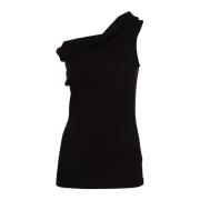 Zwarte Top met Unieke Stijl Msgm , Black , Dames