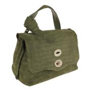 Krokodileffect Nubuck Leren Tas Zanellato , Green , Dames