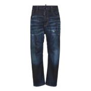 Navy Blauwe Denim Jeans Klassiek Ontwerp Dsquared2 , Blue , Heren