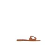 Initials Insignia Leren Sandaal Carolina Herrera , Brown , Dames