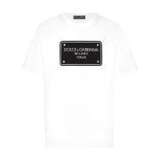 Witte T-shirts & Polos voor mannen Dolce & Gabbana , White , Heren