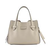 Beige Crossbody Tas met Drie Compartimenten Pourchet Paris , Beige , D...