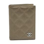 Pre-owned Leather wallets Chanel Vintage , Gray , Dames