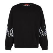 Geborduurde Vlammen Crewneck Sweatshirt Zwart/Wit Vision OF Super , Bl...