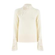 Bloemenkant Coltrui Sweater Ermanno Scervino , Beige , Dames