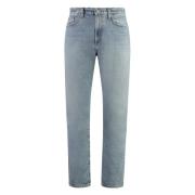 Tapered Fit Jeans met Metalen Details Agolde , Blue , Heren