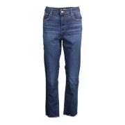 Blauwe Katoenen 5-Pocket Jeans met Logo Levi's , Blue , Dames