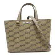 Pre-owned Fabric totes Balenciaga Vintage , Beige , Dames