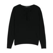 V-hals trui in Maglia Svollo stijl Federica Tosi , Black , Dames