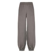 Grijze Viscose Broek Elastische Taille Koordjes Fabiana Filippi , Gray...