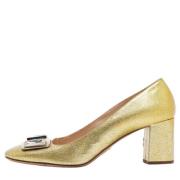 Pre-owned Leather heels Prada Vintage , Yellow , Dames