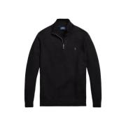 Zwarte Wol Half Zip Trui Ralph Lauren , Black , Heren