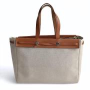 Pre-owned Canvas handbags Hermès Vintage , Beige , Dames