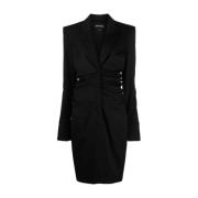 Zwarte getailleerde midi-jurk met peak revers Tom Ford , Black , Dames