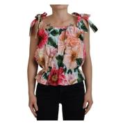 Mouwloze Bloemen Tank Top Dolce & Gabbana , Multicolor , Dames