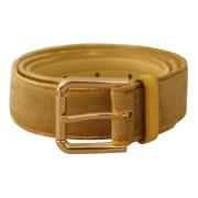 Luxe Velvet Riem met Gouden Gesp Dolce & Gabbana , Yellow , Dames